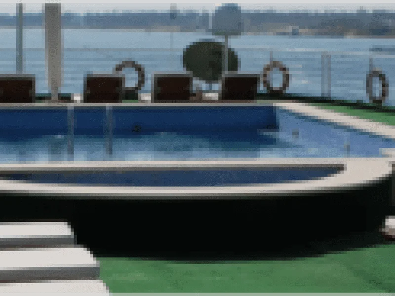 Swimming pool deck on Al Kahila Nile Cruise