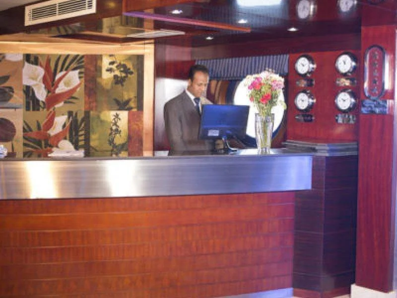 Elegant reception area onboard Blue Shadow Nile Cruise with 5-star service