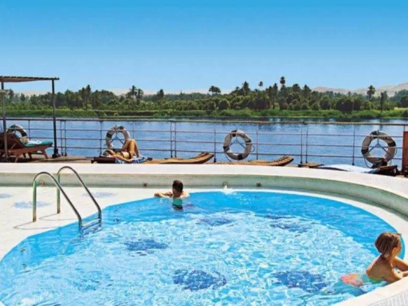 Concerto Nile Cruise sun deck with panoramic Nile views