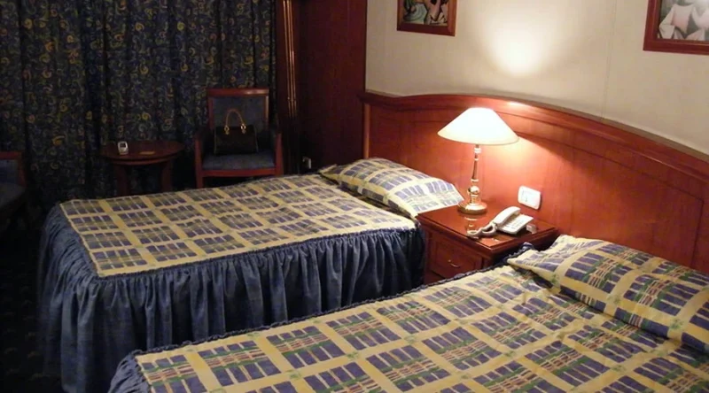 Comfortable double cabin with modern amenities onboard Emilio Prestige Nile Cruise