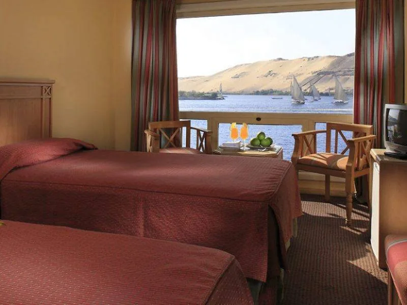 5 star cabins onboard Iberotel Crown Emperor Nile River Cruise with panoramic views