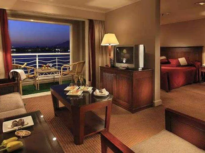 Spacious suite on Iberotel Crown Emperor Nile River Cruise with luxury amenities