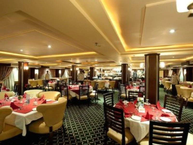 Dining room on Grand Sun Nile Cruise serving Egyptian cuisine