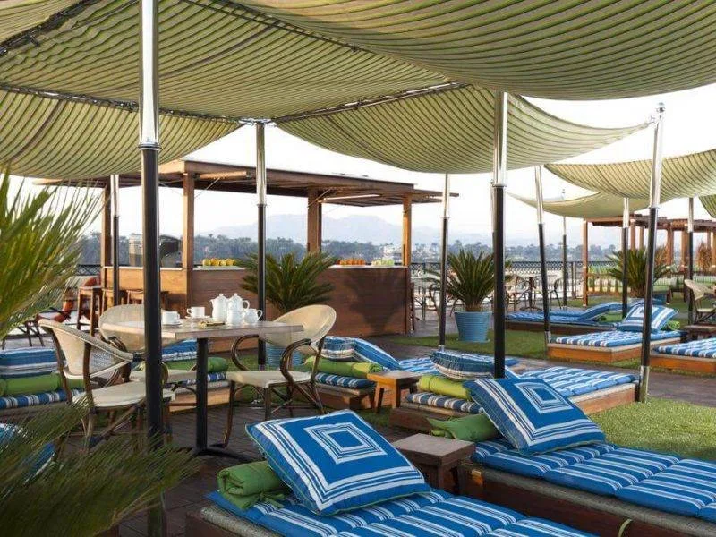 Luxury Nile Cruise ship MS Mayfair sun deck in Luxor, Egypt