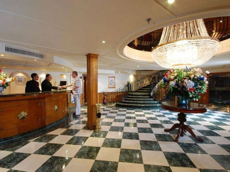 Front desk area ready to serve on Ms Miriam Nile Cruise