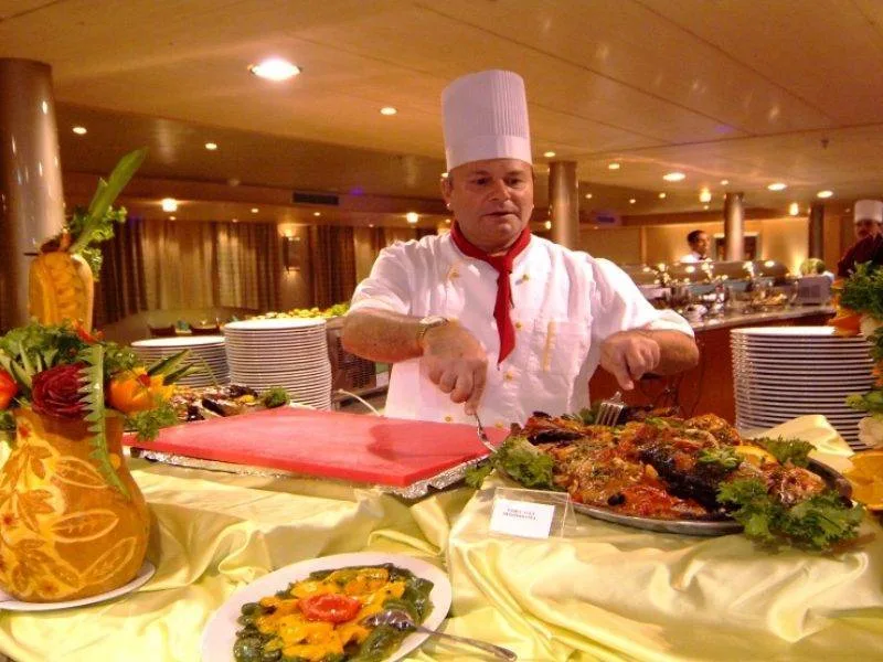 Fine dining restaurant onboard Royal Esadora Nile Cruise Egypt