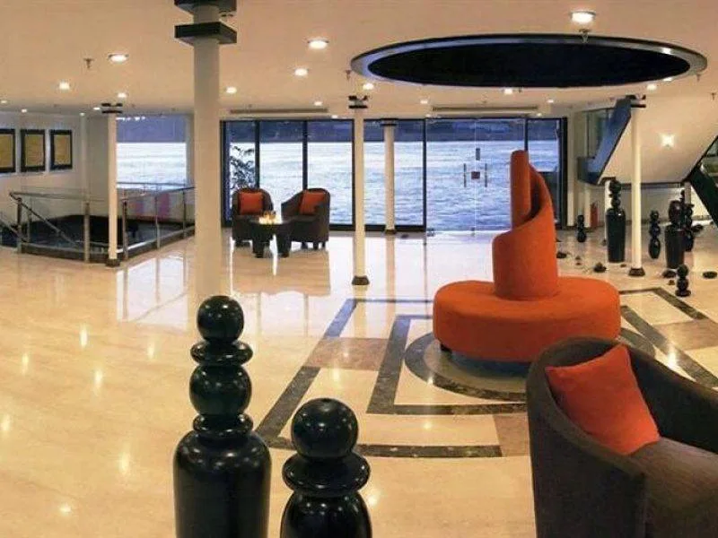Stylish reception lobby of Mövenpick MS Royal Lily Nile Cruise offering 5-star service.
