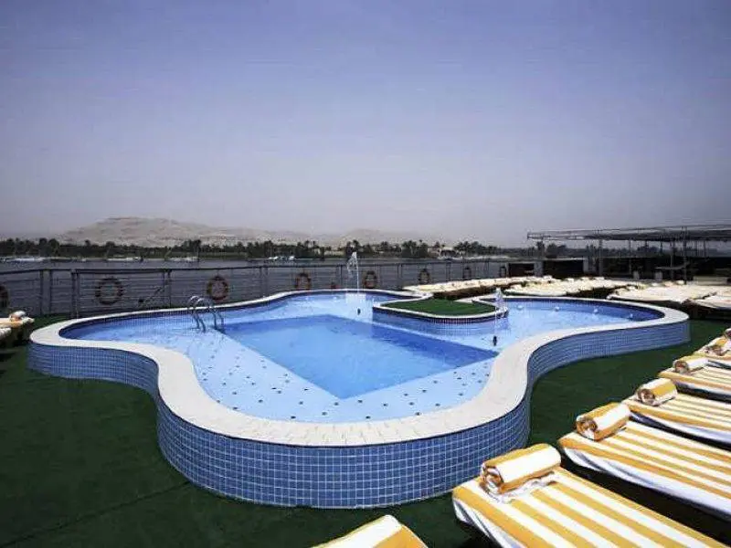 Sun deck and pool area on Nile Premium Nile Cruise sailing the Nile