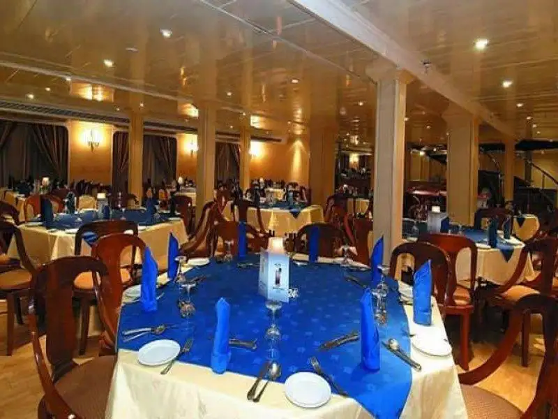 Fine dining restaurant on Nile Quest Nile Cruise with buffet setup