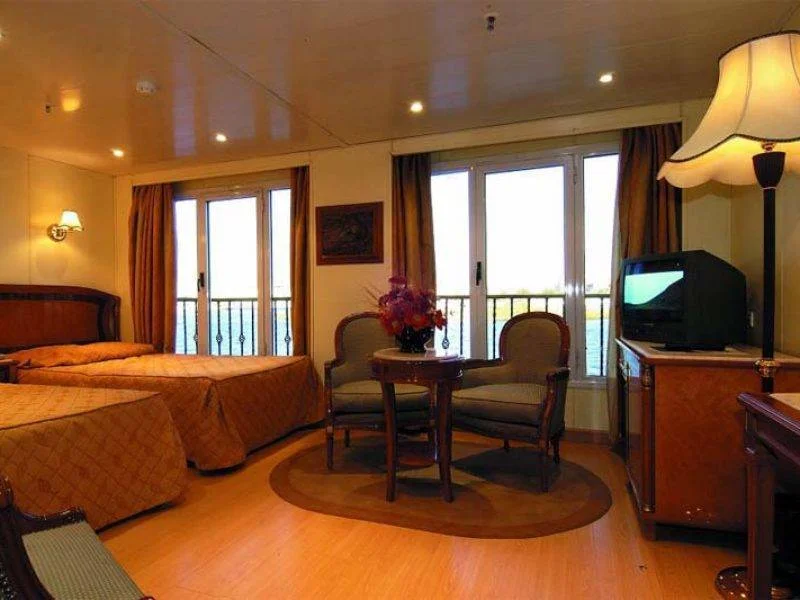 Deluxe cabin with panoramic Nile view on Nile Quest Nile Cruise