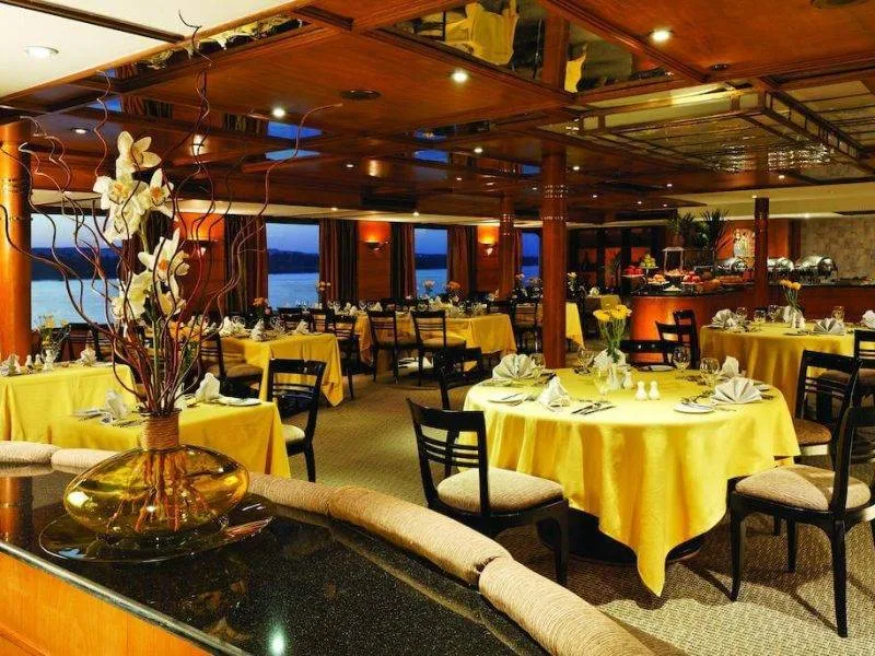 Fine dining restaurant onboard MS Radamis I Nile Cruise