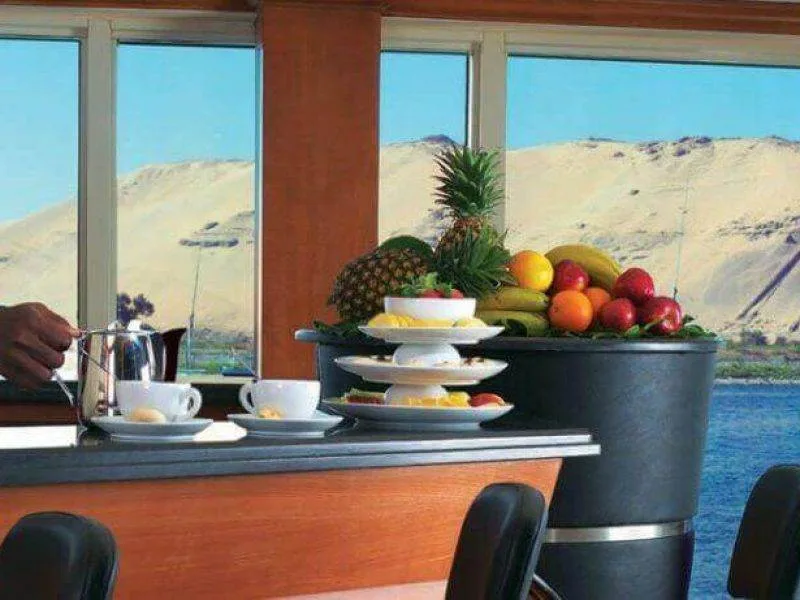 Gourmet meals served at Mövenpick Royal Lotus Nile Cruise