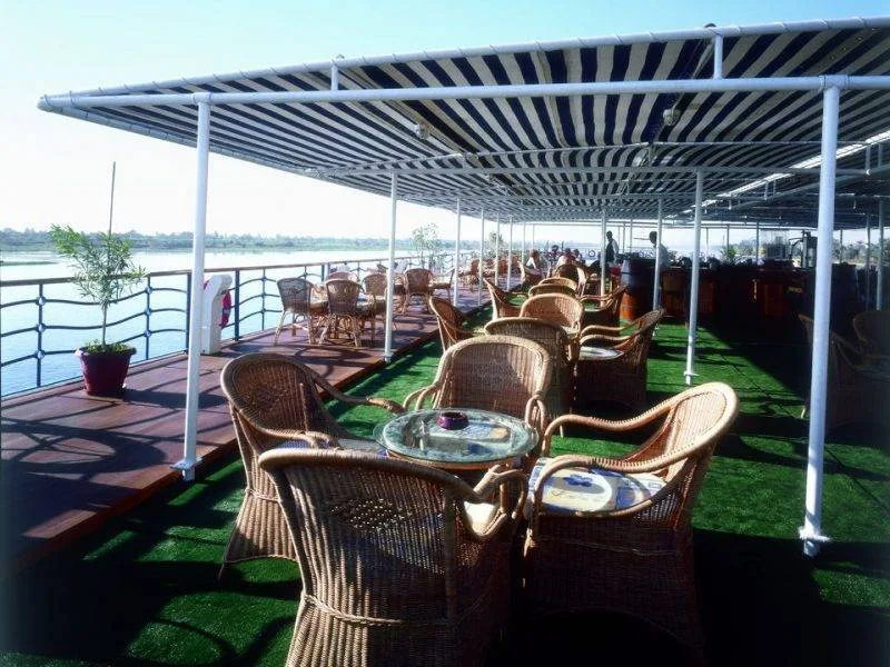 Sun deck loungers on Royal Princess Nile Cruise Egypt luxury ship