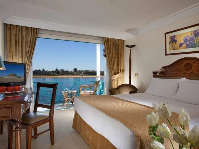 Elegant private balcony suite aboard the Sonesta Moon Goddess Nile Cruise in Luxor