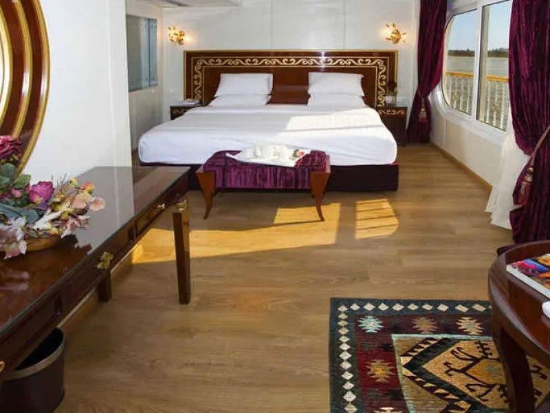Luxury suite on Al Hambra Nile Cruise with panoramic Nile view