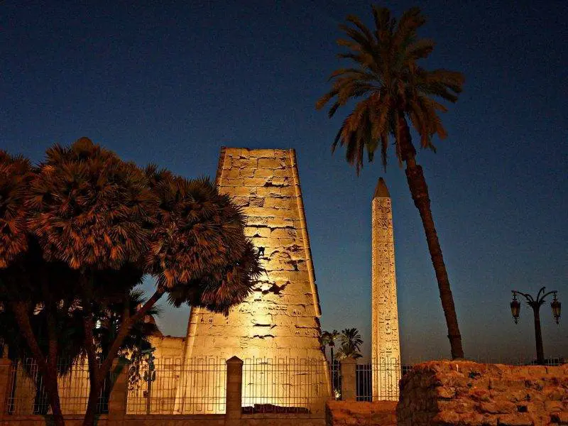 Luxor Temple illuminated at night – 9 day Egypt cultural tour