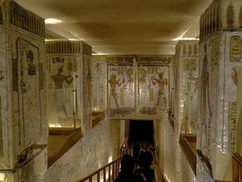 Descending into the Valley of the Kings during Aswan to Luxor private day tour