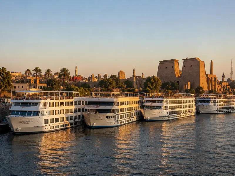 Luxury Nile River cruise ships in Luxor Egypt