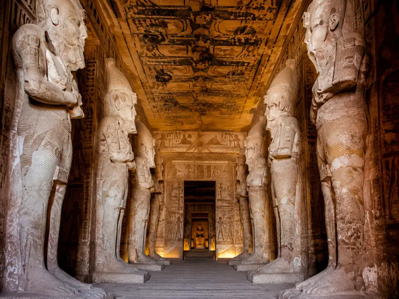 Interior chambers inside the Abu Simbel Temple complex