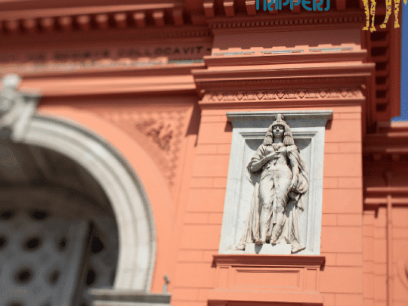 Exterior of the Egyptian Museum visited during a Hurghada to Cairo air trip
